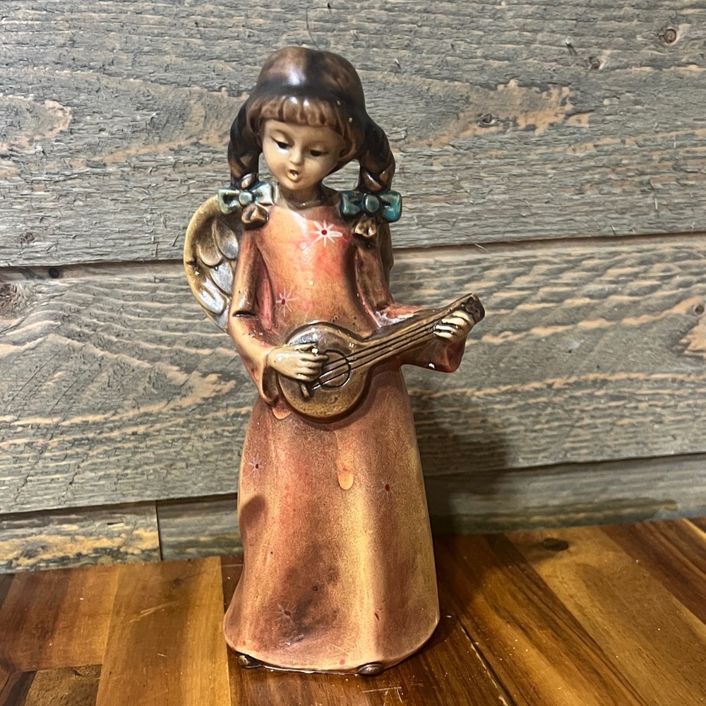 Vintage Angel Figurine Mandolin 7”